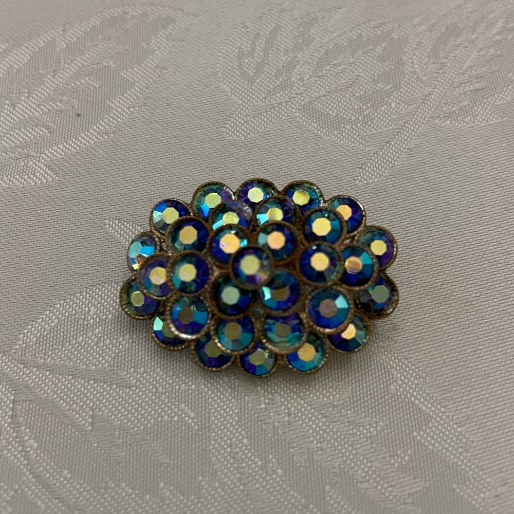 Blue Vintage Iridescent Brooch